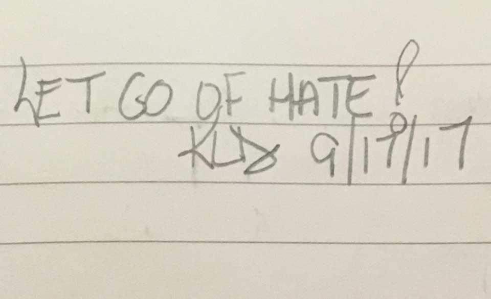 Let go of hate